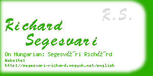 richard segesvari business card